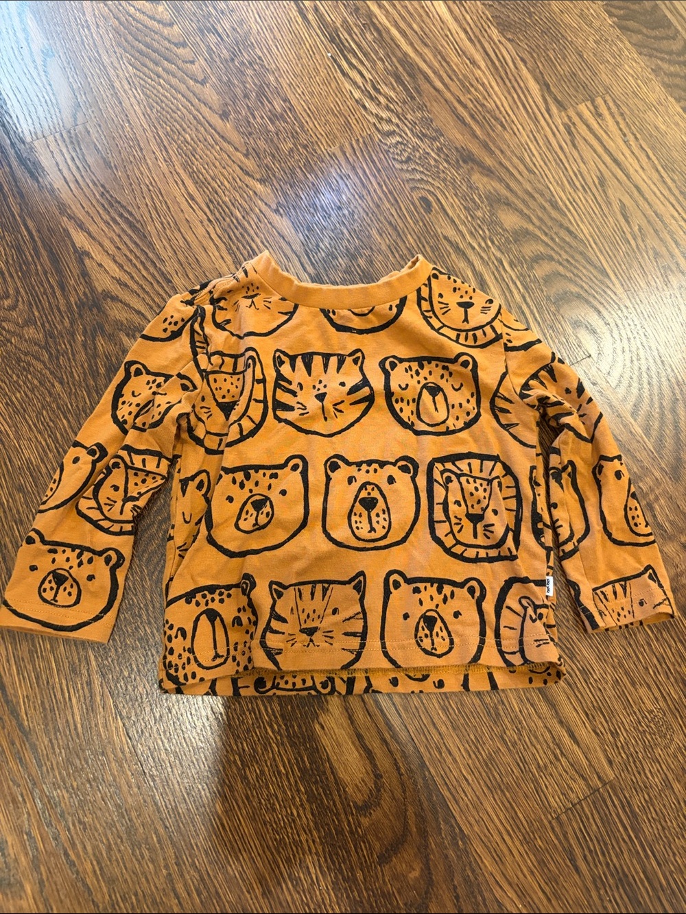 Little Sleepies Kids' Orange Animal Face Long Sleeve Top